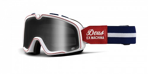 brýle Barstow Classic Deus EX Machina, 100% - USA (bílá/červená, kouřové plexi)